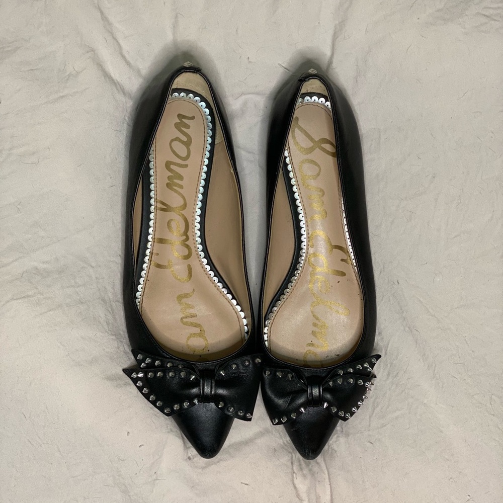 Studded Black Flats